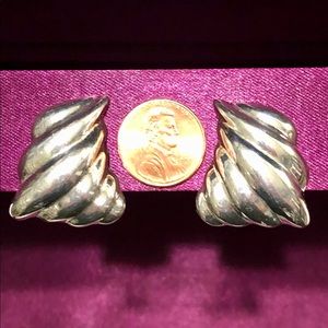 90s Vtg 925 Silver Clip Earrings